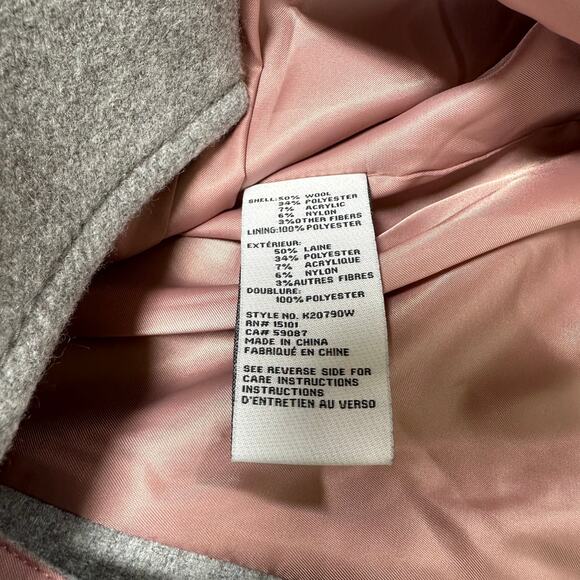 Kate Spade NWOT Gray Belted Notch Collar Coat Trench Size S Wool Blend Overcoat - Picture 8 of 12